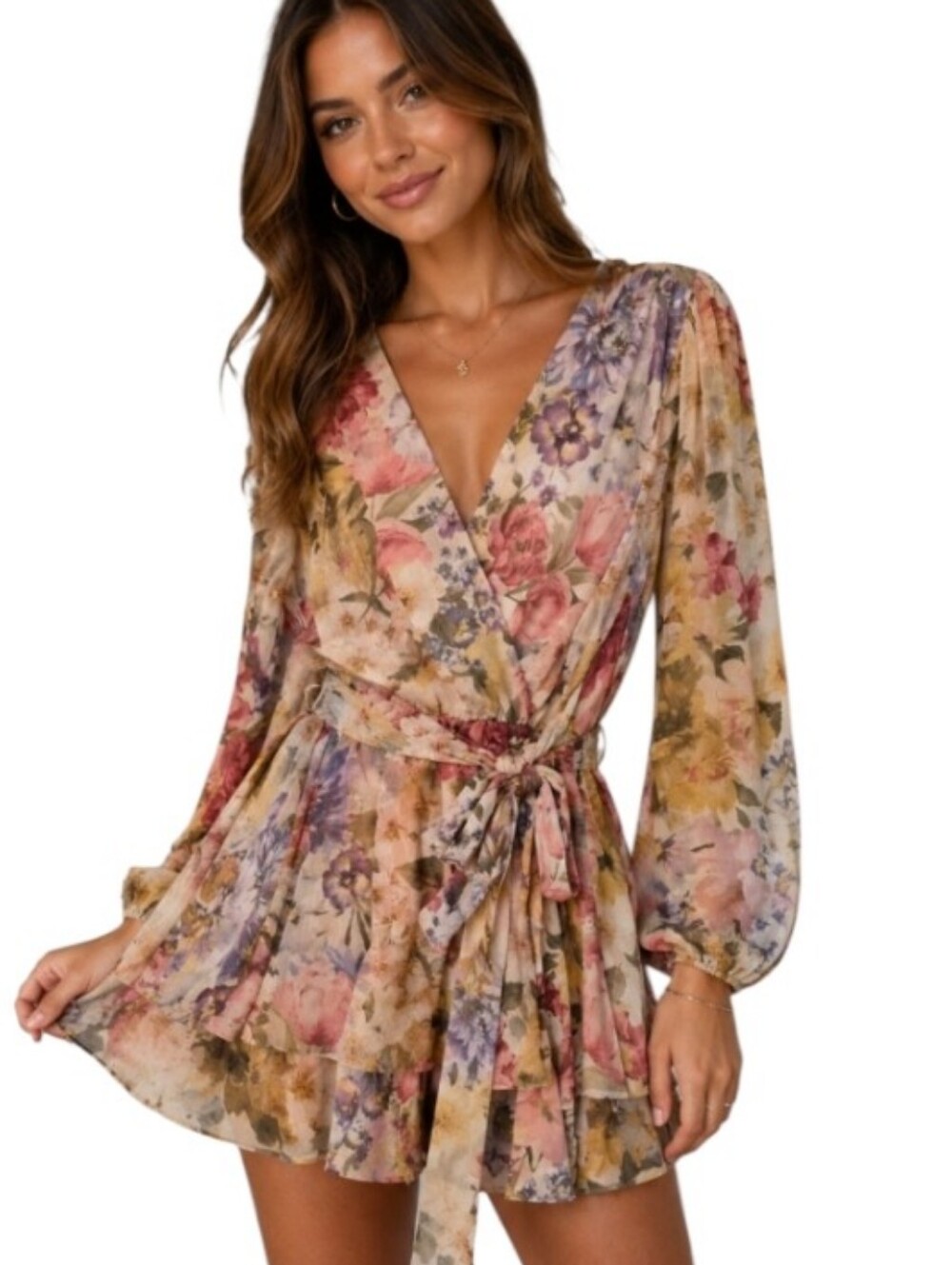 NWT Express Colorful Floral Romper - XL.              U60